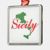 シチリア – あなたのイタリアン木のためのオーナメント メタルオーナメント (左)