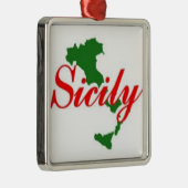 シチリア – あなたのイタリアン木のためのオーナメント メタルオーナメント (右)