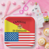 シチリア・アメリカ国旗 ペーパープレート (パーティー)