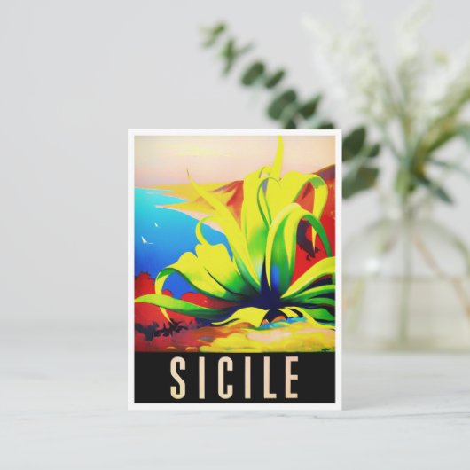 シチリア・イタリアのヴィンテージ旅行 ポストカード (スタンド正面)