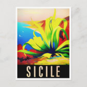 シチリア・イタリアのヴィンテージ旅行 ポストカード (正面)