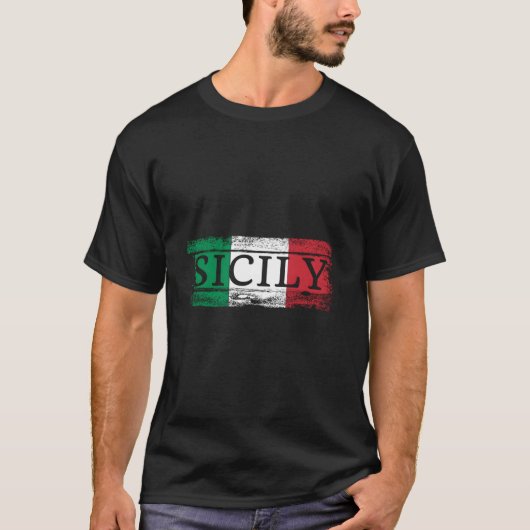 シチリア イタリア イタリア国旗 シチリア 休暇 旅行 Tシャツ (正面)