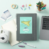 シチリア イタリア ビンテージ スタイル マップ シール (iPadカバー)