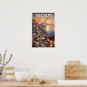 シチリア イタリア ビンテージ 旅行 ポスター (キッチン)