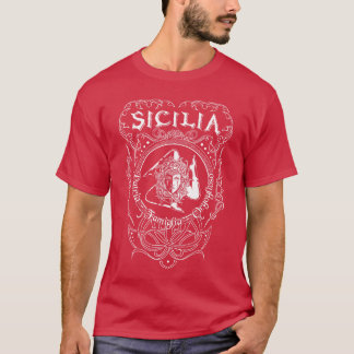 シチリア イタリア 紋章 家の誇り 家族 f tシャツ