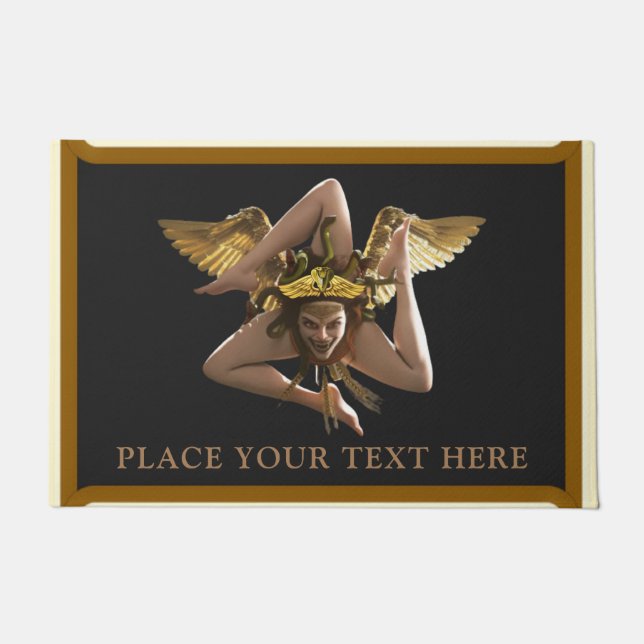 シチリア/シチリアトリナクリアパーソナライズされたドアマット ドアマット (正面)