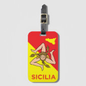 シチリア・シチリア国旗 ラゲッジタグ (正面縦)