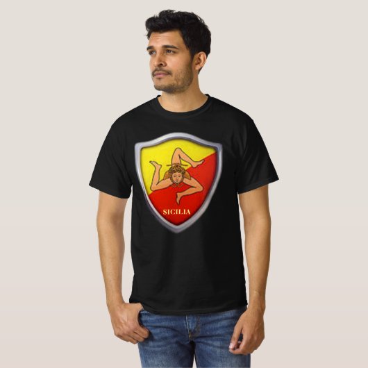 シチリア/シチリア島 エンブレム Tシャツ (正面フル)