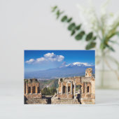 シチリア – タオルミナ葉書のギリシャ劇場 ポストカード (スタンド正面)