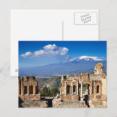 シチリア – タオルミナ葉書のギリシャ劇場 ポストカード (正面/裏面)