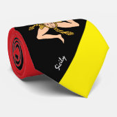 シチリア、トリスキオンタイ、シチリア国旗のファッション ネクタイ (ロール)