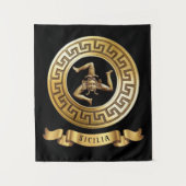 シチリア（トリナクリアのシンボル付き）ウォールタペストリー タペストリー (正面)