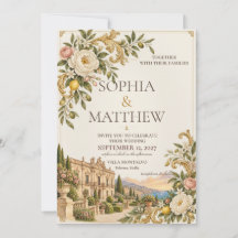 シチリア・バロック | クリームとアンティークゴールドの結婚式