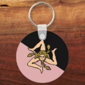 シチリア（ピンクと黒）、イタリア国旗 キーホルダー (正面)