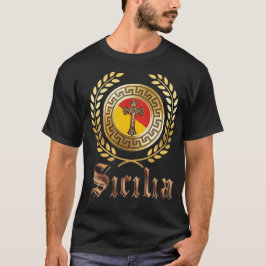 シチリア フラグ 十字架 Tシャツ