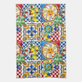 シチリア,マジョリカ,タイル,レモン キッチンタオル (縦)