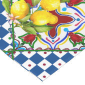 シチリア，マジョリカ，タイル，レモン ロングテーブルランナー (コーナー)