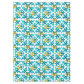 シチリア、夏、レモン、モザイク、ブルー、 テーブルクロス (正面)