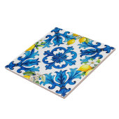 シチリア，夏，レモン，モザイク，青 タイル (側面)