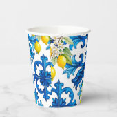 シチリア，夏，レモン，モザイク，青 紙コップ (左)