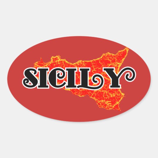 シチリア 楕円形シール (正面)