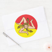 シチリアTriskeion丸い車のシール – シチリア ラウンドシール (封筒)