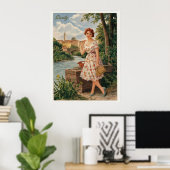 シチリイタリアンーヴィンテージの女性50年代 ポスター (ホームオフィス)