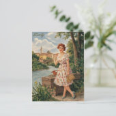 シチリイタリアンーヴィンテージの女性50年代 ポストカード (スタンド正面)