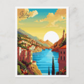 シチリーイタリアのヴィンテージ旅行イラストレーション ポストカード (正面)