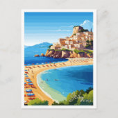 シチリーイタリアアートヴィンテージ旅行イラストレーション ポストカード (正面)