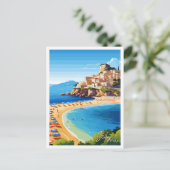 シチリーイタリアアートヴィンテージ旅行イラストレーション ポストカード (スタンド正面)