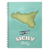 シチリーイタリアヴィンテージスタイルの地図 ノートブック (正面)