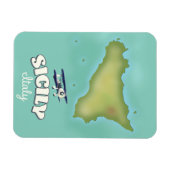 シチリーイタリアヴィンテージスタイルの地図 マグネット (横)