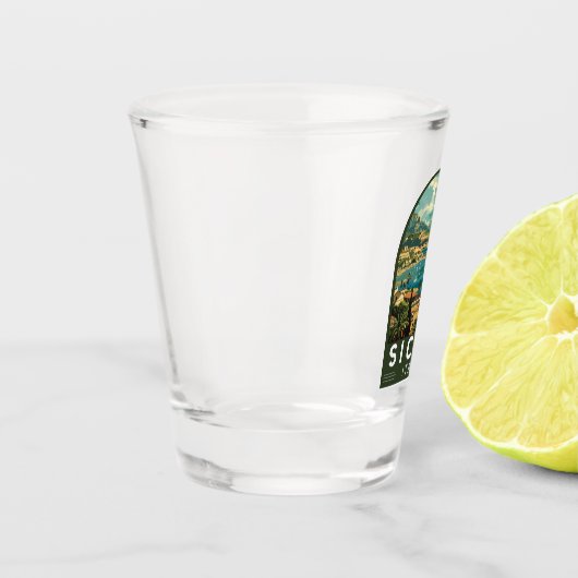 シチリーイタリア旅行アートヴィンテージ ショットグラス (左)