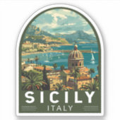 シチリーイタリア旅行アートヴィンテージ シール (正面)