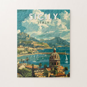 シチリーイタリア旅行アートヴィンテージ ジグソーパズル