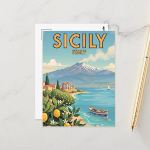 シチリーイタリア旅行アートヴィンテージ ポストカード
