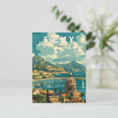 シチリーイタリア旅行アートヴィンテージ ポストカード (スタンド正面)