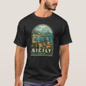 シチリーイタリア旅行アートヴィンテージ Tシャツ (正面)