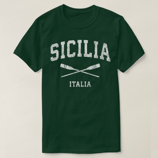 シチリーイタリ航海のアヴィンテージパドルズスポーツオール Tシャツ (デザイン正面)
