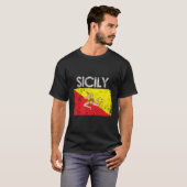 シチリーシチリア国旗のプライド Tシャツ (正面フル)