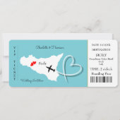 シチリーデスティネーションウェディングチケット招待状 招待状 (正面)