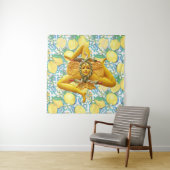 シチリートリナクリアシシリアイタリアンイタリアレモンブルー タペストリー (インサイチュ)