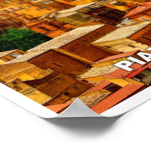 シチリーピアッツァアルメリーナ旅行ポスター ポスター (角)