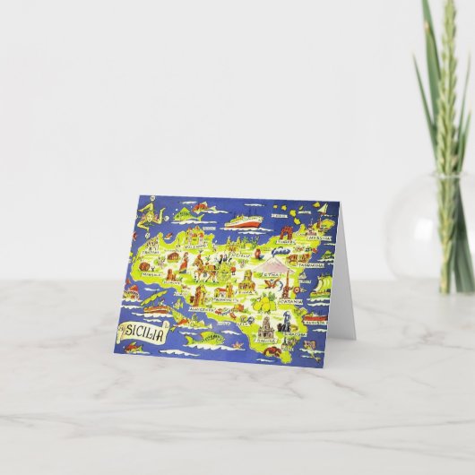 シチリーブルー折り畳みカードの画像 ノートカード (正面)