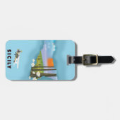 シチリ図解入りの、写真付きのー地図の旅行ポスター ラゲッジタグ (正面横)