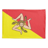 シチリ独身のー州旗を持つ愛国的なピラロケース 枕カバー (裏面)