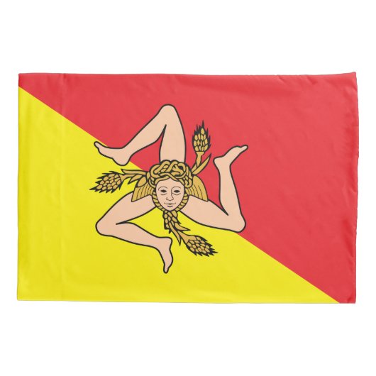 シチリ独身のー州旗を持つ愛国的なピラロケース 枕カバー (裏面)