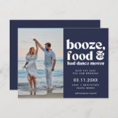 シッおもしろいクの結婚写真の保存日付 案内状 (正面/裏面)