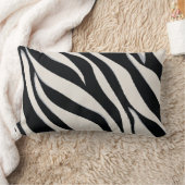 シッはっきりしたク・ブラック・ホワイト・ゼブラ・プリント枕 ランバークッション (ブランケット)